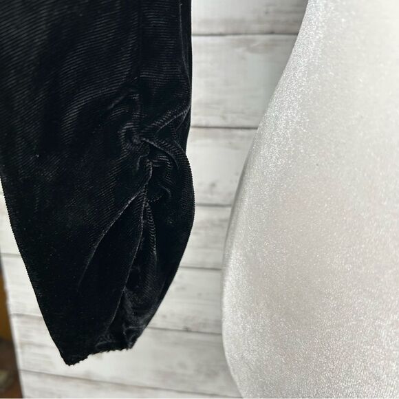 Concepts Vintage Puff Sleeve Rayon Velvet Bolero Shrug Black Jacket M Fits 6 - Picture 4 of 9